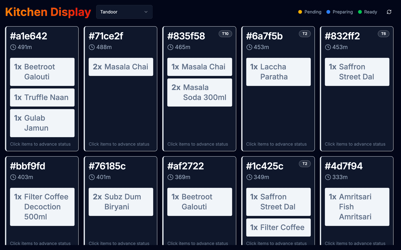 Kitchen display on Android tablet