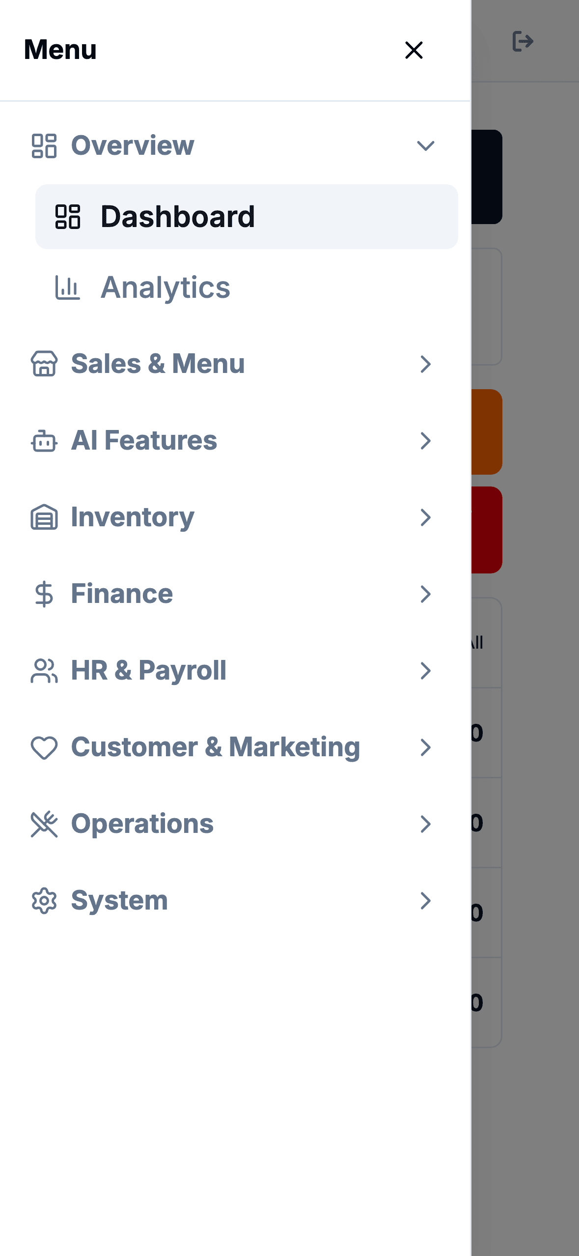 Everything behind the menu on iPhone